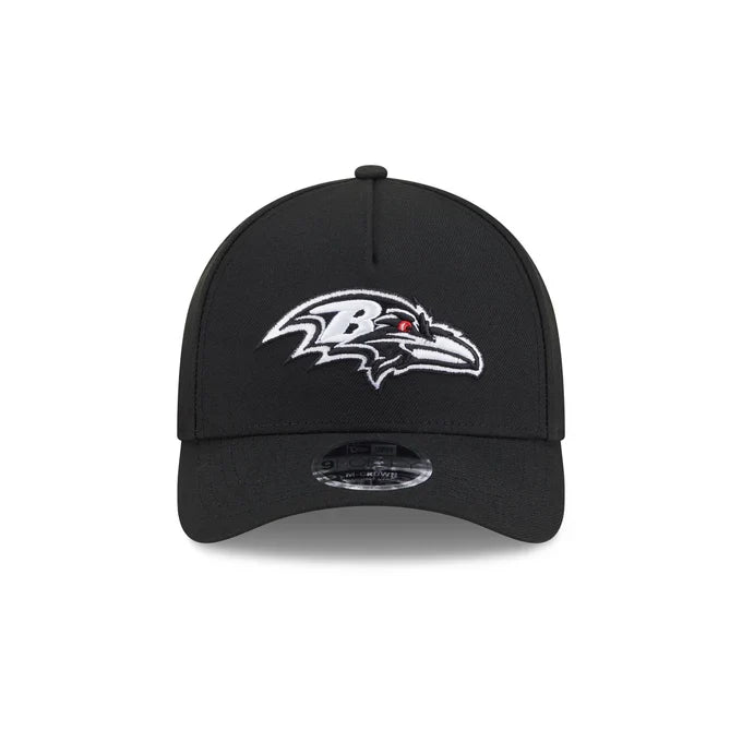 New Era Baltimore Ravens M-Crown A-FRAME 9FORTY Adjustable Hat-Black/White product image 3, provided for visual reference