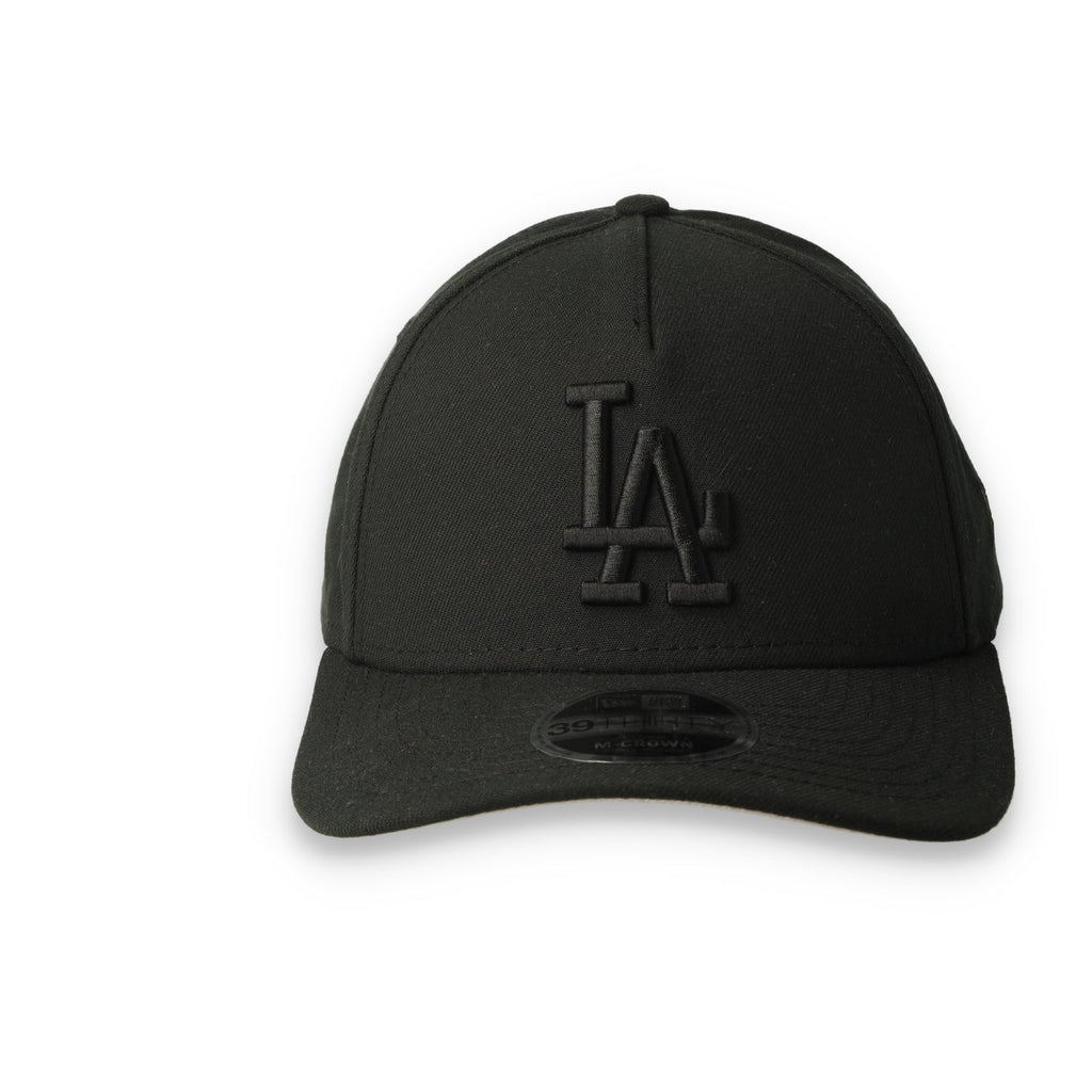 New Era Los Angeles Dodgers 39THIRTY M-Crown A-Frame Stretch Fit Hat-Black/Black product image 2, provided for visual