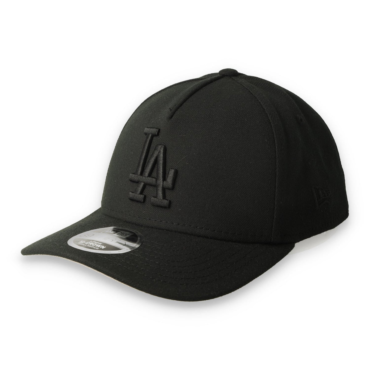 New Era Los Angeles Dodgers 39THIRTY M-Crown A-Frame Stretch Fit Hat-Black/Black product image 1, provided for visual