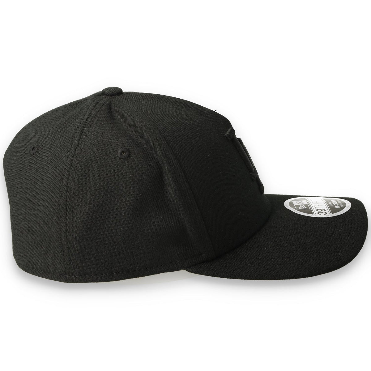 New Era Los Angeles Dodgers 39THIRTY M-Crown A-Frame Stretch Fit Hat-Black/Black product image 5, provided for visual