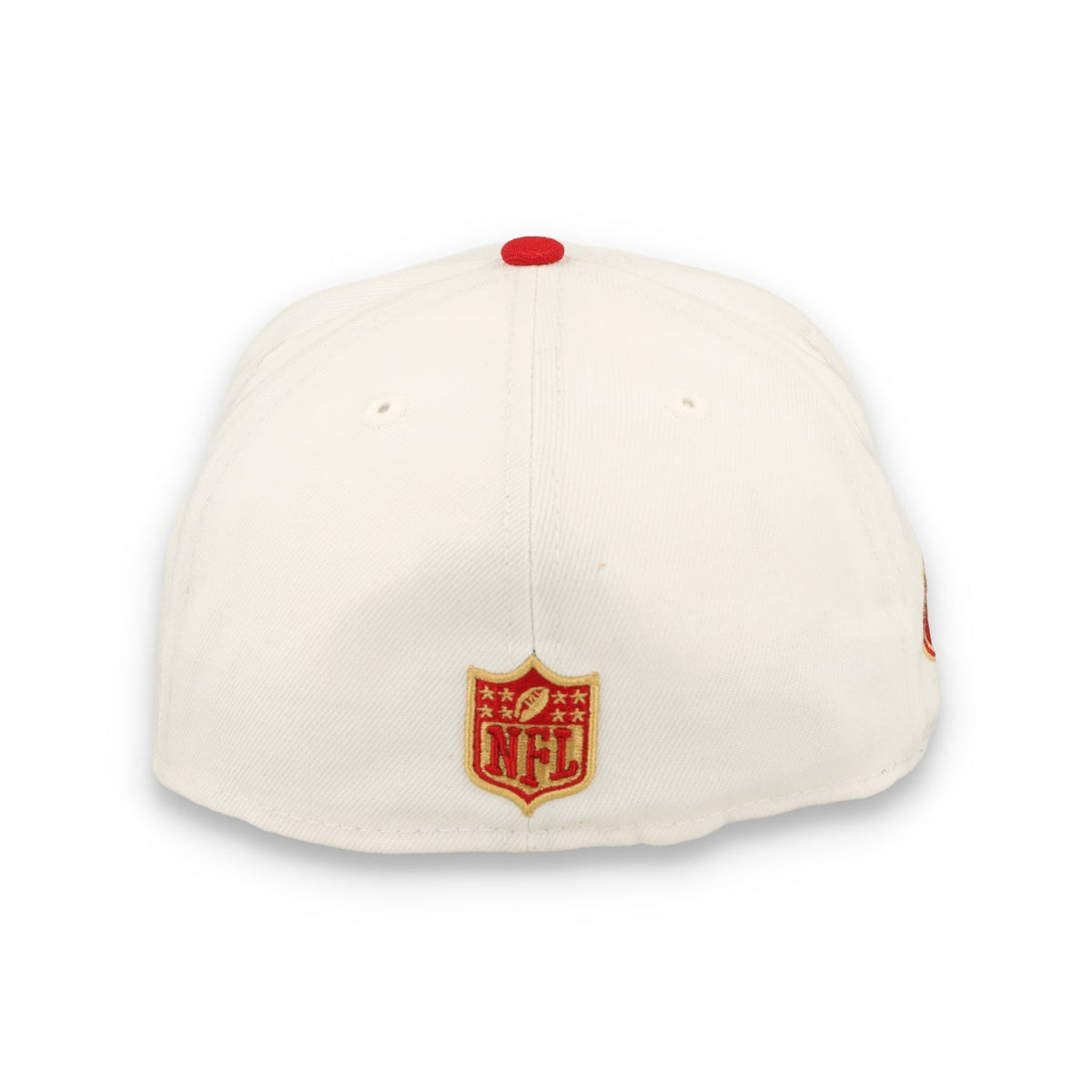 New Era San Francisco 49ers Scripted 59FIFTY Fitted Hat-White/Red product image 6, provided for visual reference and product