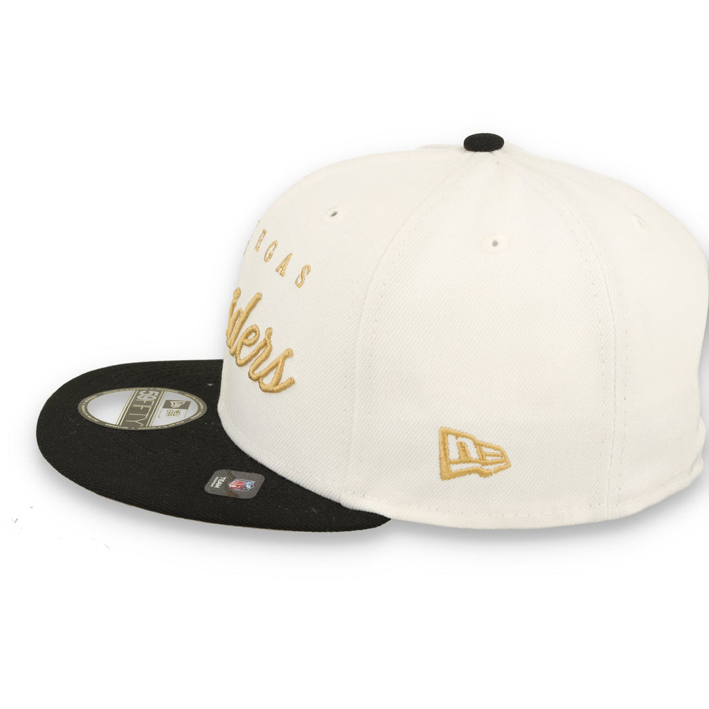 New Era Las Vegas Raiders Scripted 59FIFTY Fitted Hat-White/Black product image 5, provided for visual reference and product