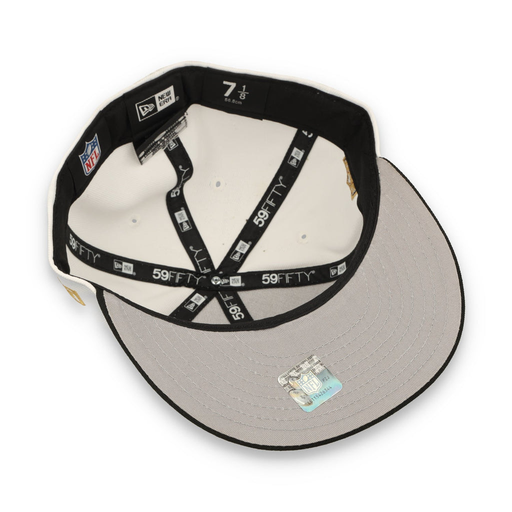 New Era Las Vegas Raiders Scripted 59FIFTY Fitted Hat-White/Black product image 7, provided for visual reference and product