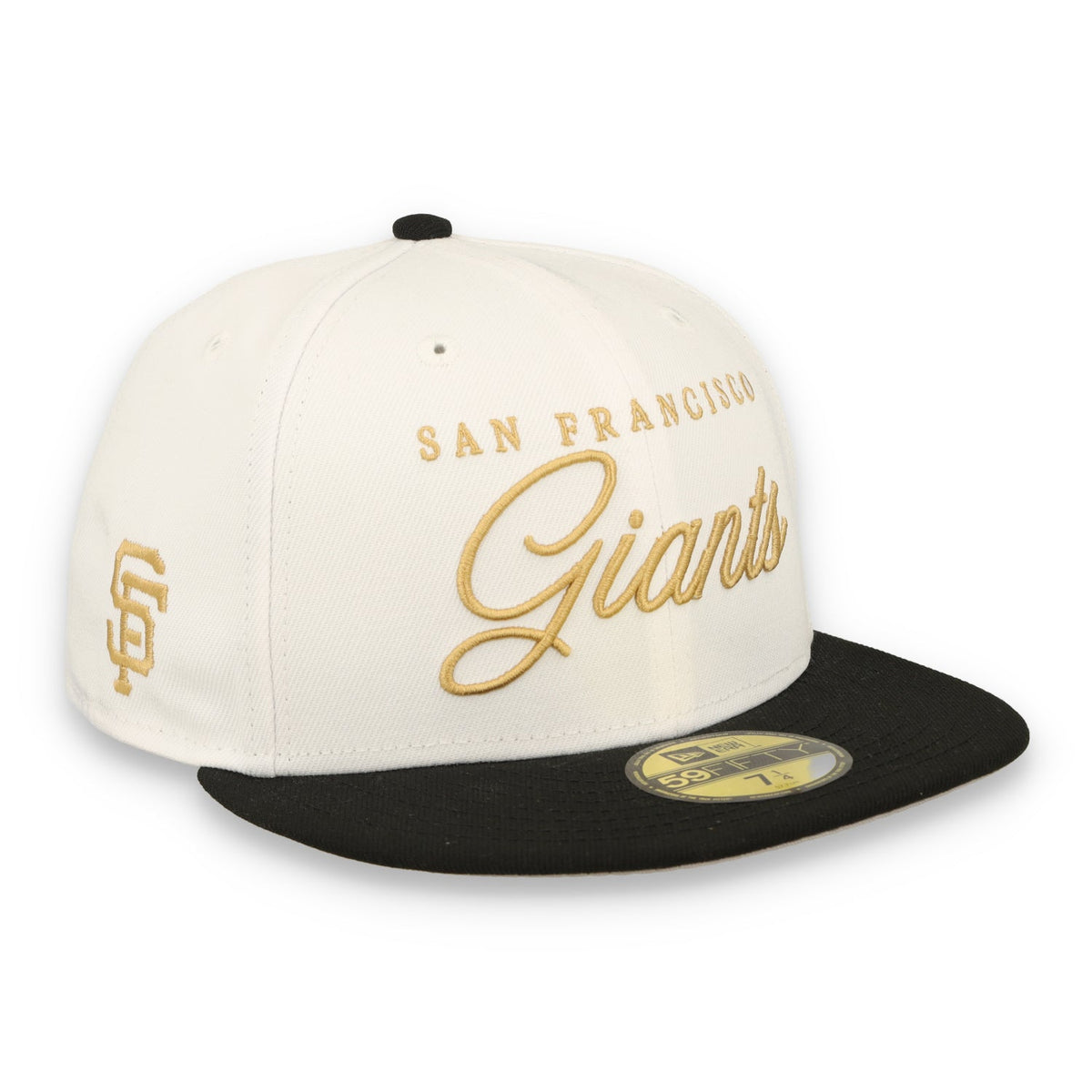 New Era San Francisco Giants Gold Scripted 59FIFTY Fitted Hat product image 1, provided for visual reference and product
