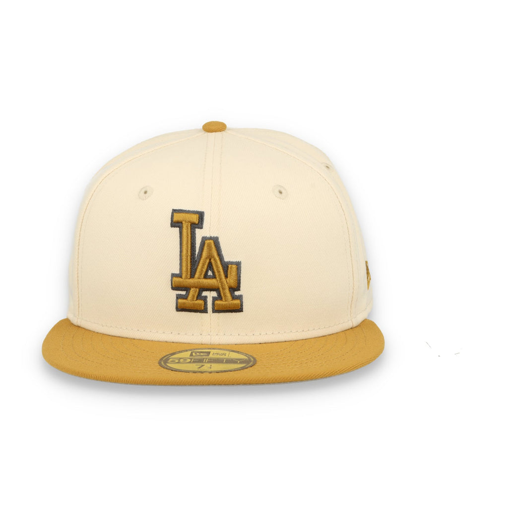 New Era Los Angeles Dodgers 2-Tone 59Fifty Fitted Hat-Beige/Bronze product image 3, provided for visual reference and