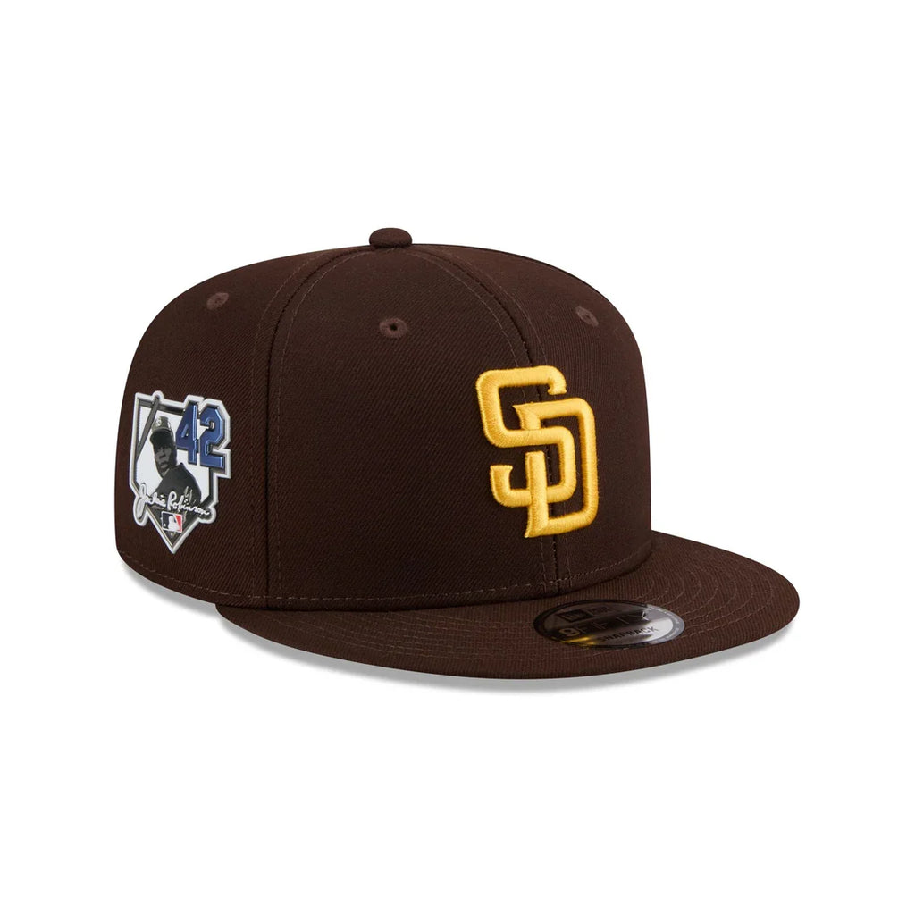 New Era San Diego Padres Jackie Robinson 2026 9FIFTY Snapback Hat- Brown product image 1, provided for visual reference and