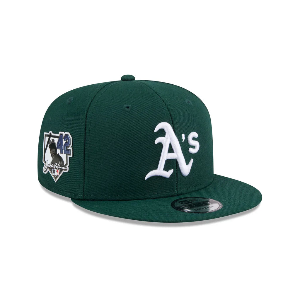 New Era Athletics Jackie Robinson 2026 9FIFTY Snapback Hat- Green product image 1, provided for visual reference and product