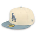 New Era Los Angeles Dodgers 2-Tone Color Pack 59FIFTY Fitted Hat - Cream/Baby Blue product image 1, provided for visual