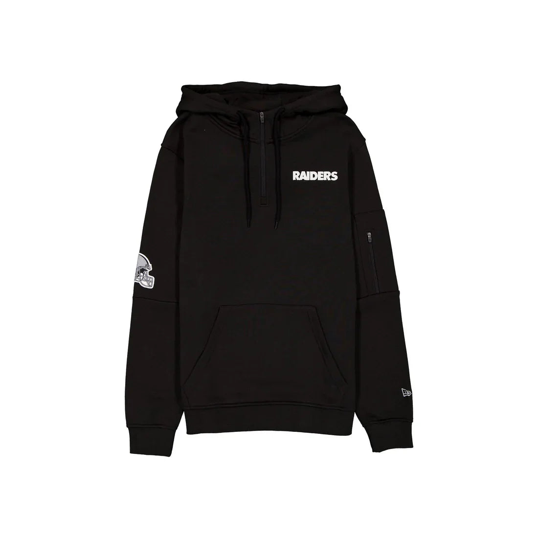 New Era Las Vegas Raiders Quarter Zip Hoodie - Black/White product image 1, provided for visual reference and product detail