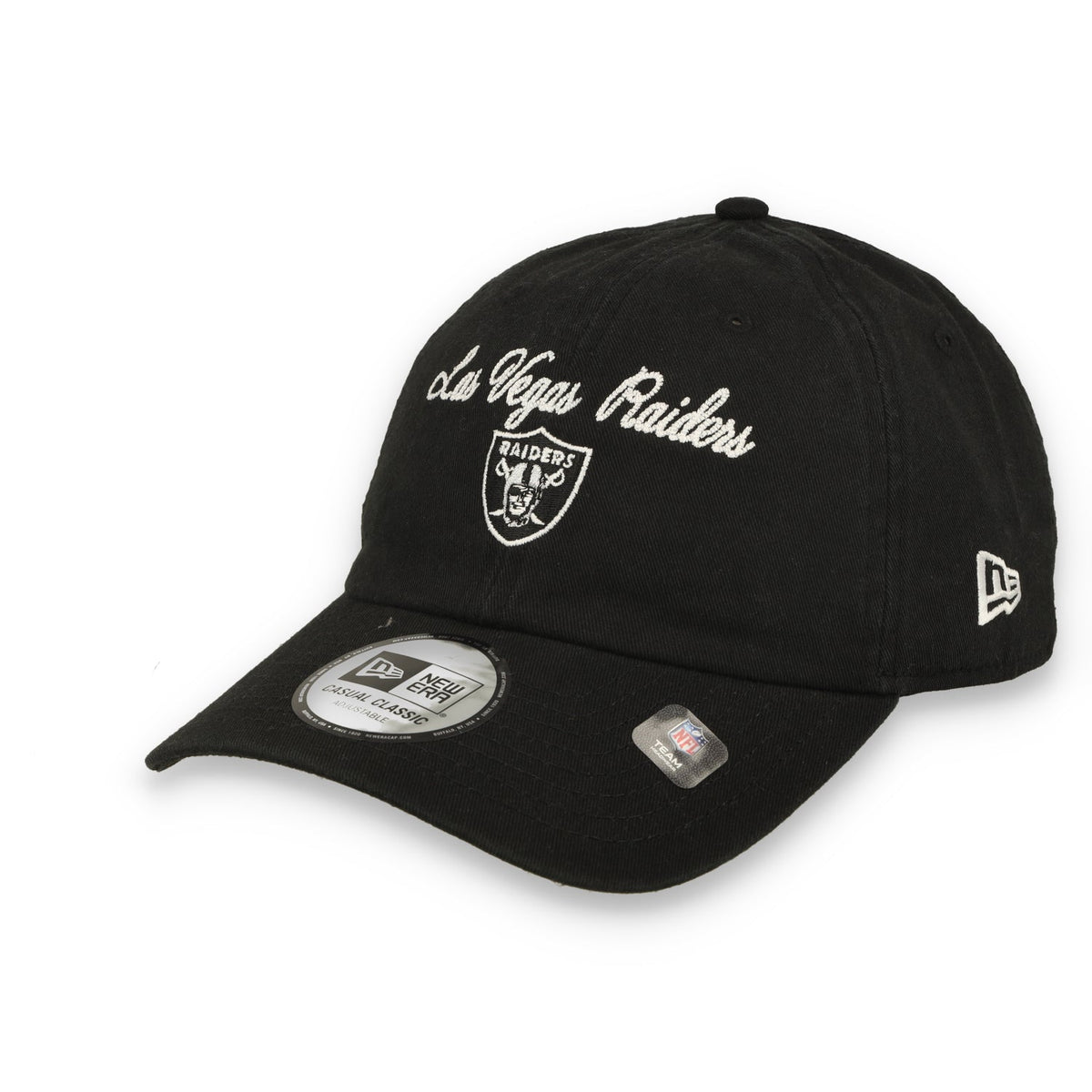 New Era Women Las Vegas Raiders Script Casual Classic Adjustable Hat product image 1, provided for visual reference and