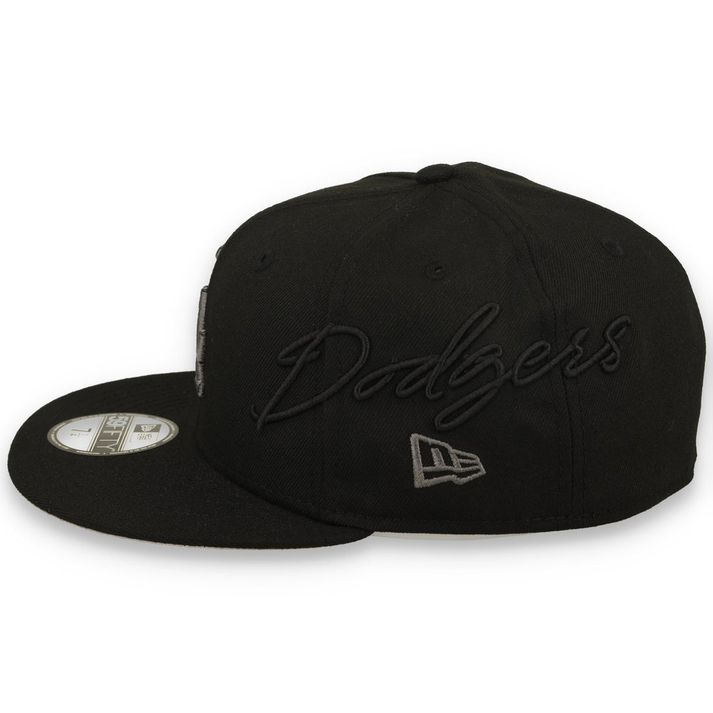 New Era Los Angeles Dodgers Side Script 59FIFTY Fitted Hat - Black product image 4, provided for visual reference and