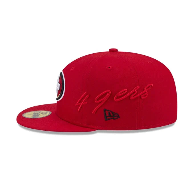 New Era San Francisco Side Script 59FIFTY Fitted Hat-Scarlet product image 4, provided for visual reference and product