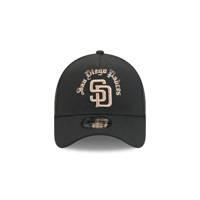 New Era San Diego Padres Gothic Lettering 9FORTY A-Frame Snapback product image 3, provided for visual reference and product
