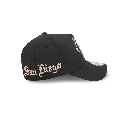 New Era San Diego Padres Gothic Lettering 9FORTY A-Frame Snapback product image 4, provided for visual reference and product