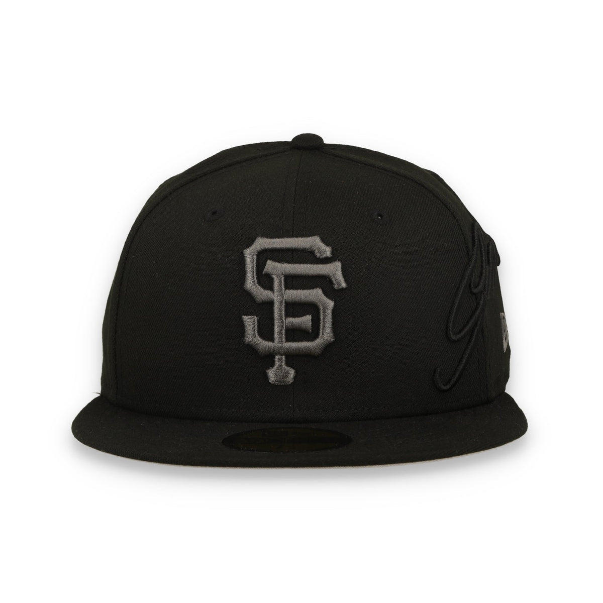 New Era San Francisco Giants Side Script 59FIFTY Fitted Hat - Black product image 3, provided for visual reference and