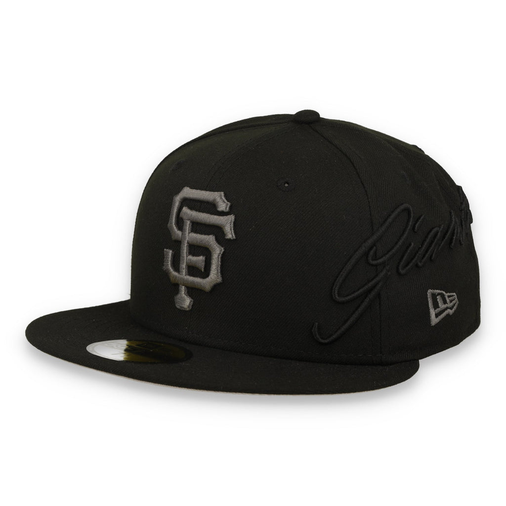 New Era San Francisco Giants Side Script 59FIFTY Fitted Hat - Black product image 1, provided for visual reference and