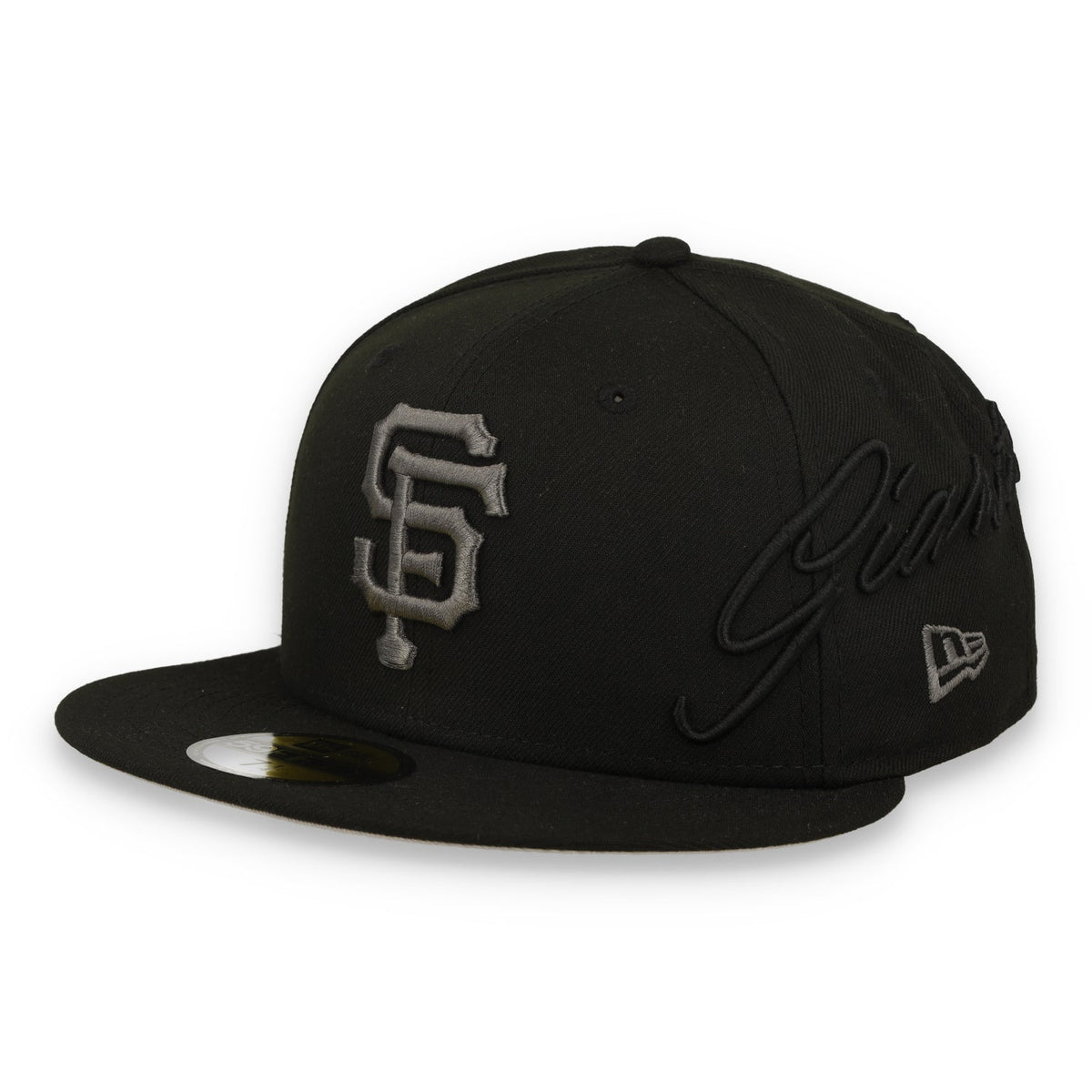 New Era San Francisco Giants Side Script 59FIFTY Fitted Hat - Black product image 1, provided for visual reference and