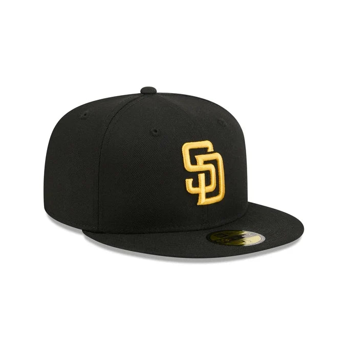 New Era San Diego Padres Black Basic 59FIFTY Fitted product image 1, provided for visual reference and product detail review