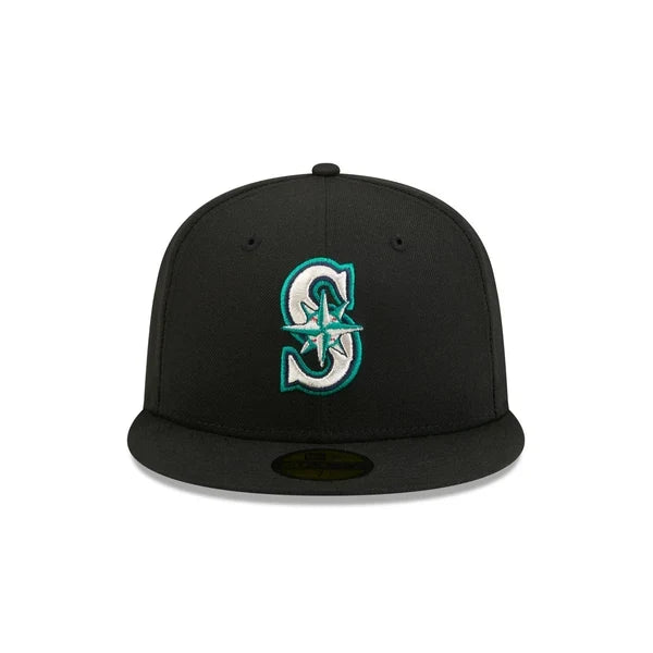 New Era Seattle Mariners Black Basic 59FIFTY Fitted product image 3, provided for visual reference and product detail review