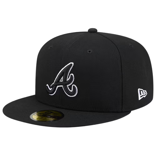 New Era Atlanta Braves Wool 59Fifty Fitted - Black/White product image 2, provided for visual reference and product detail