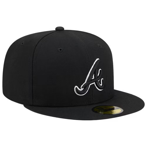 New Era Atlanta Braves Wool 59Fifty Fitted - Black/White product image 1, provided for visual reference and product detail