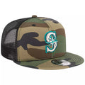 New Era Seattle Mariners Woodland Camo Trucker 9FIFTY Snapback Hat-Camo product image 1, provided for visual reference and