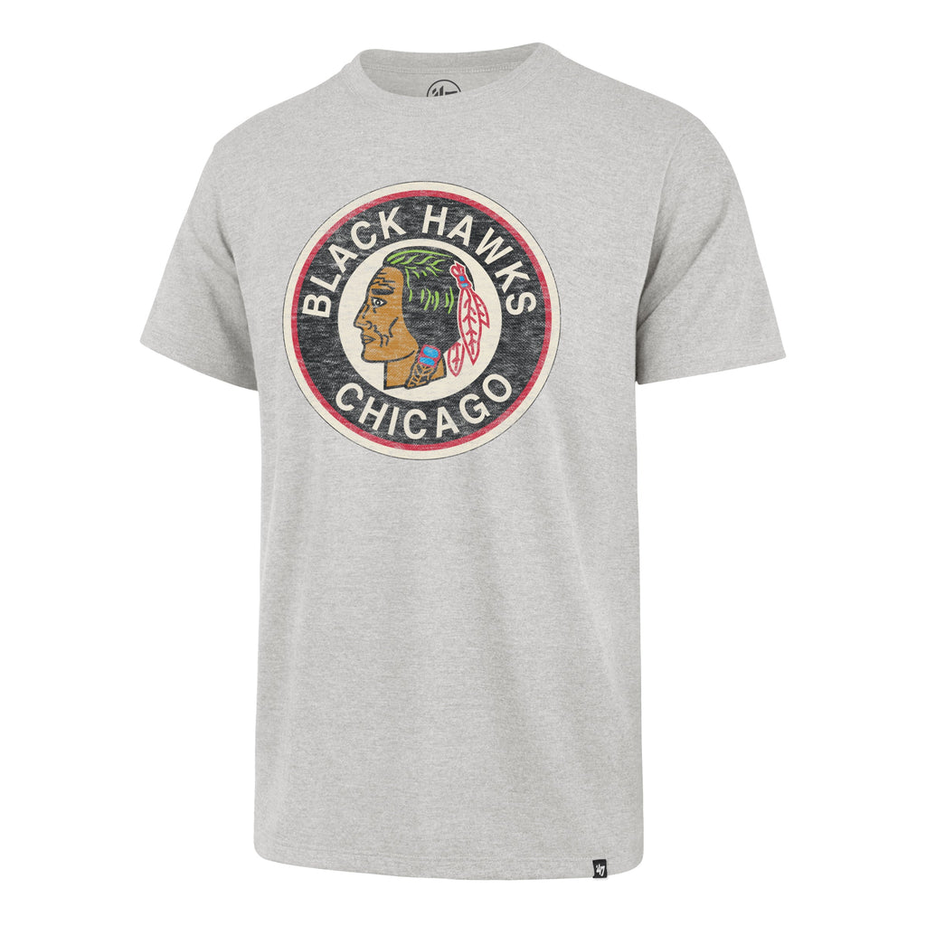 Chicago Blackhawks '47 Relay 1837 Grey Franklin T-Shirt product image 1, provided for visual reference and product detail