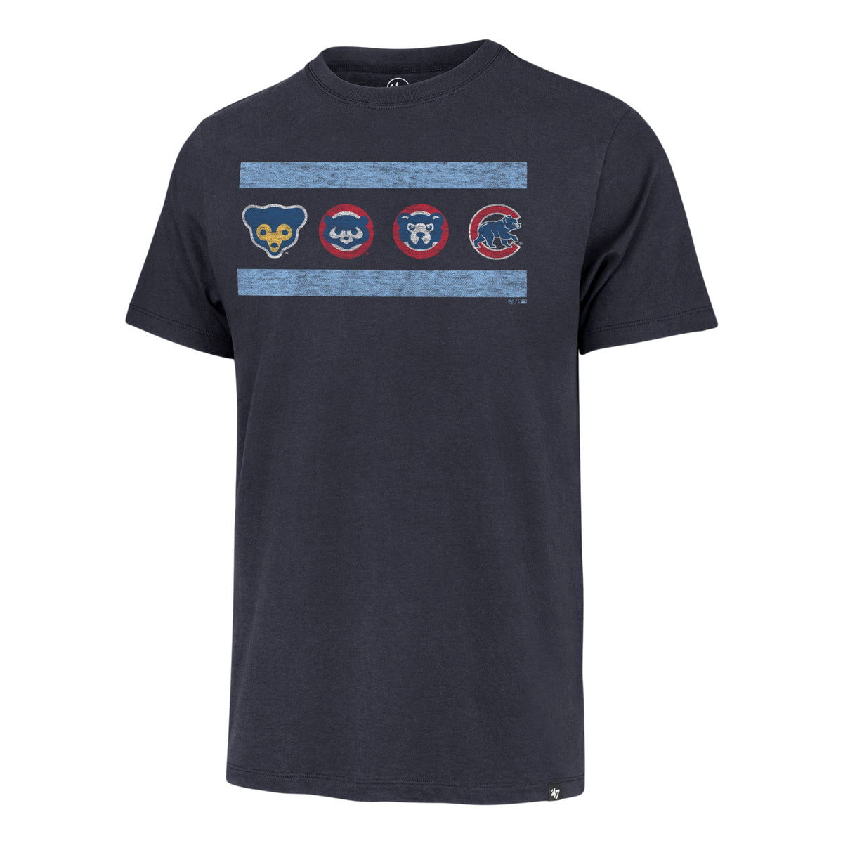 Chicago Cubs Navy Four Logos T-Shirt product image 1, provided for visual reference and product detail review