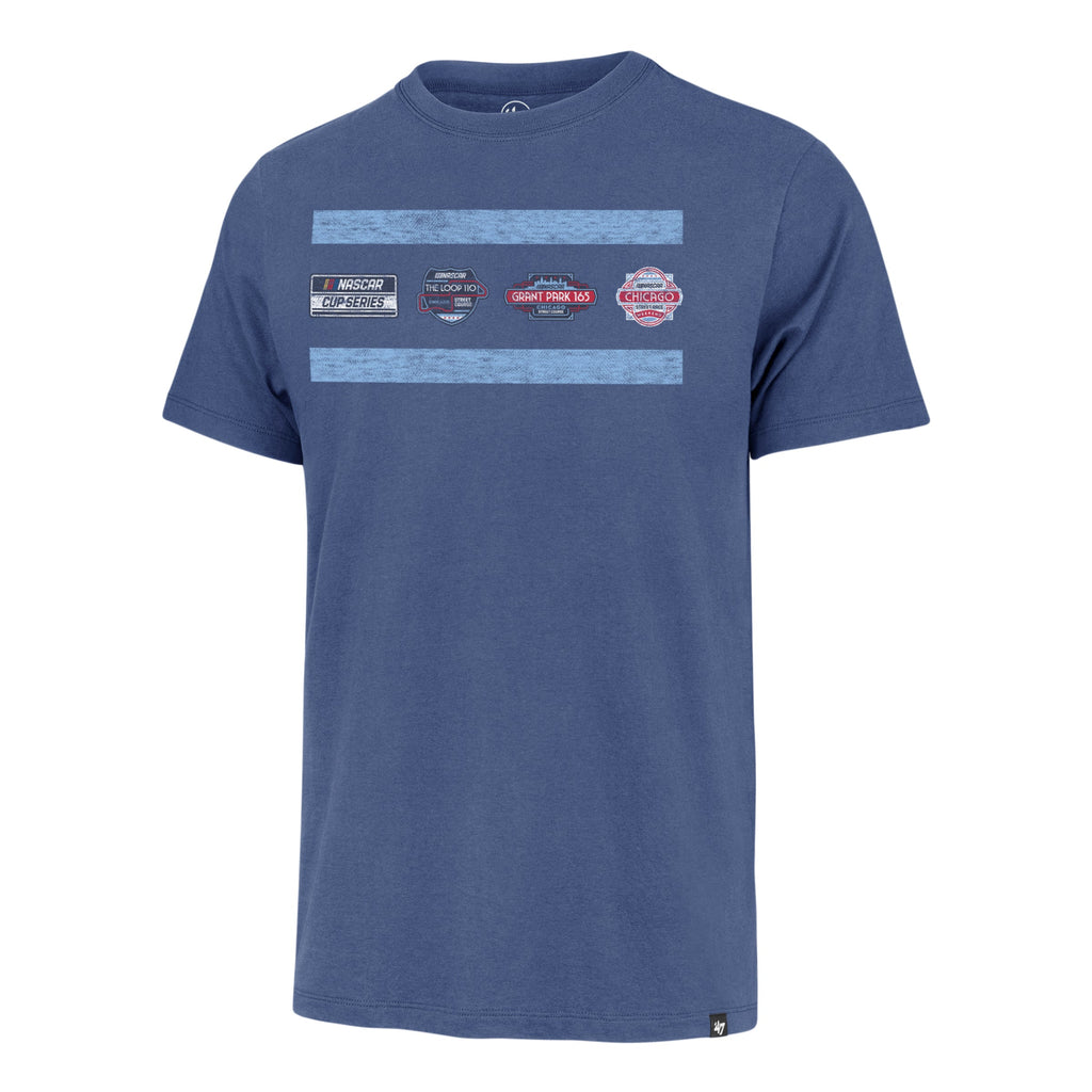 Nascar Chicago Street Race Royal 4 Logo '47 Franklin T-Shirt product image 1, provided for visual reference and product