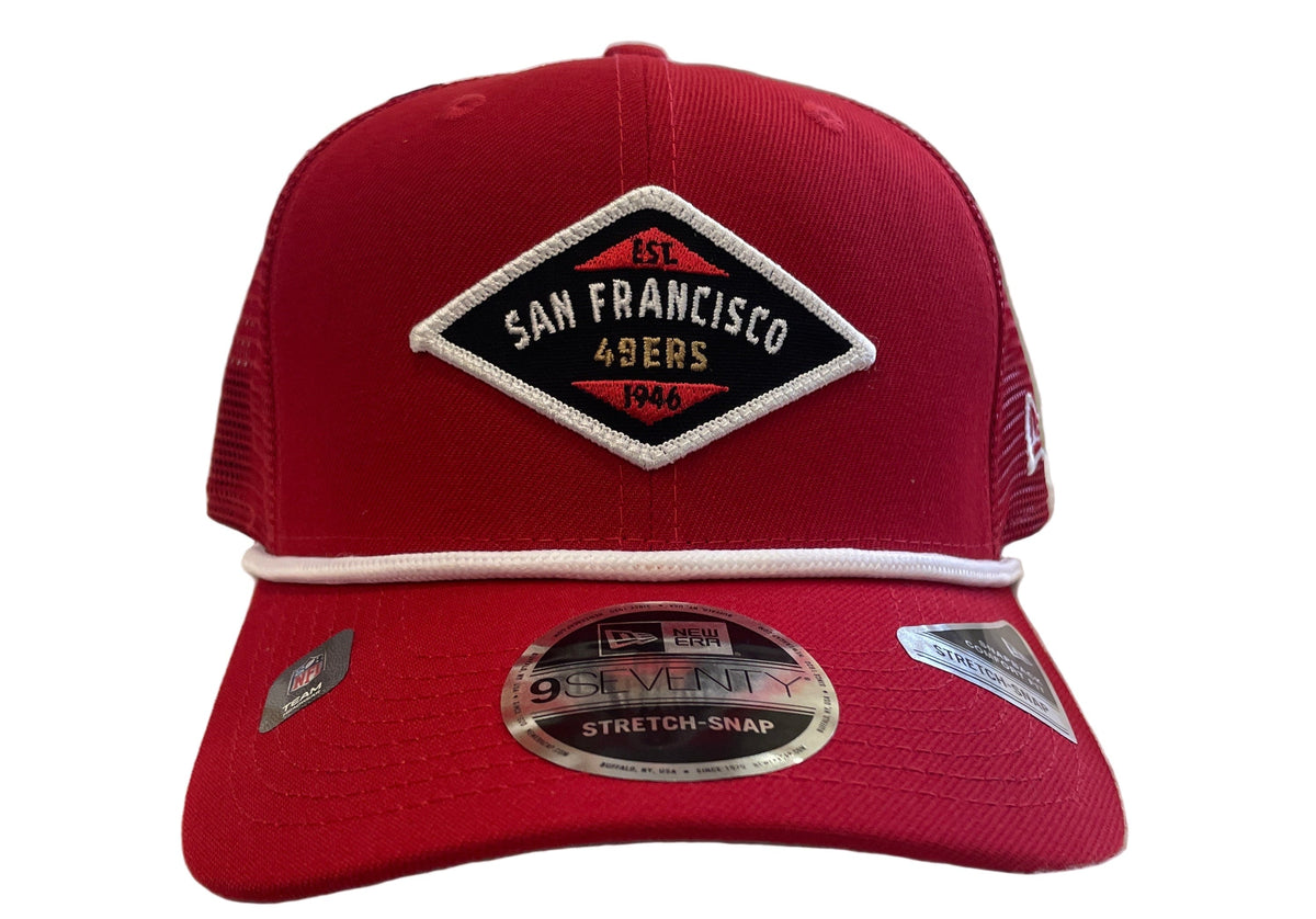 New Era San Francisco 49ers Team 9SEVENTY Trucker Stretch-Snap Hat-Red product image 1, provided for visual reference and