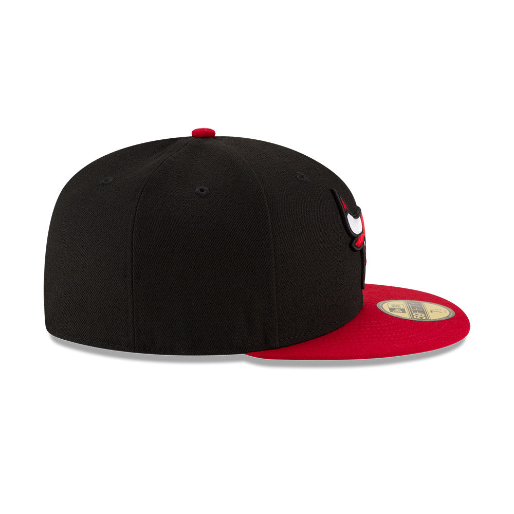 Chicago Bulls Black/Red Bill 59FIFTY Fitted Hat product image 4, provided for visual reference and product detail review