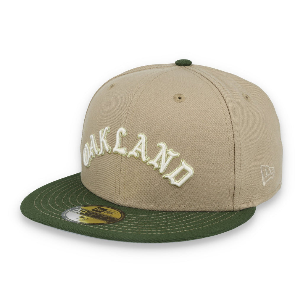 New Era Oakland Athletics 59FIFTY Fitted Hat- Camel product image 2, provided for visual reference and product detail review