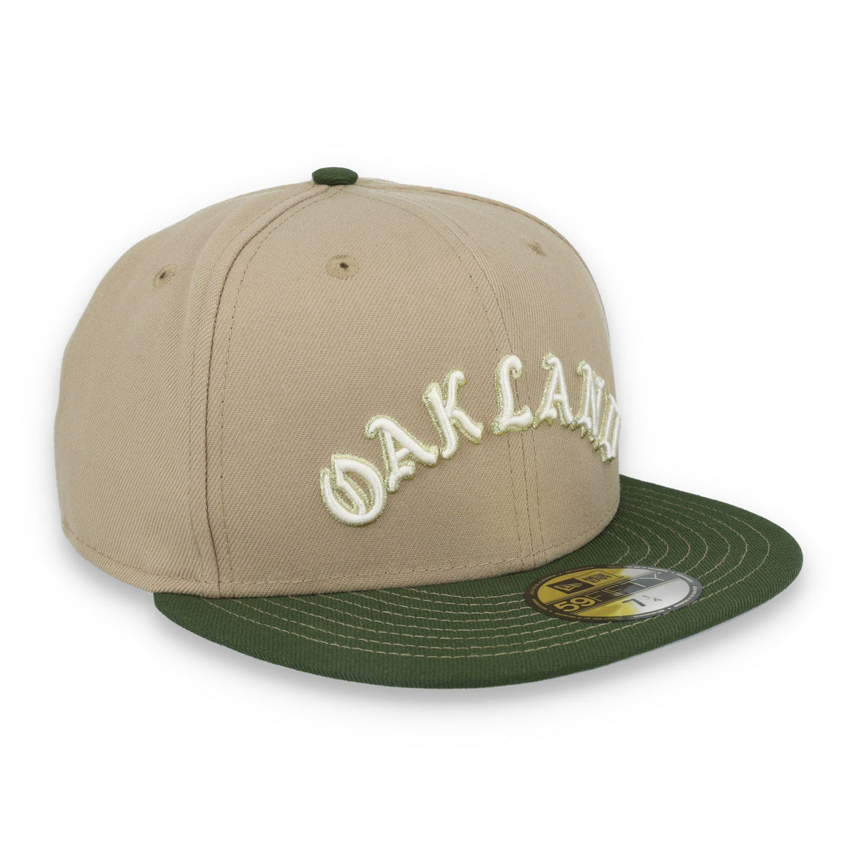 New Era Oakland Athletics 59FIFTY Fitted Hat- Camel product image 5, provided for visual reference and product detail review