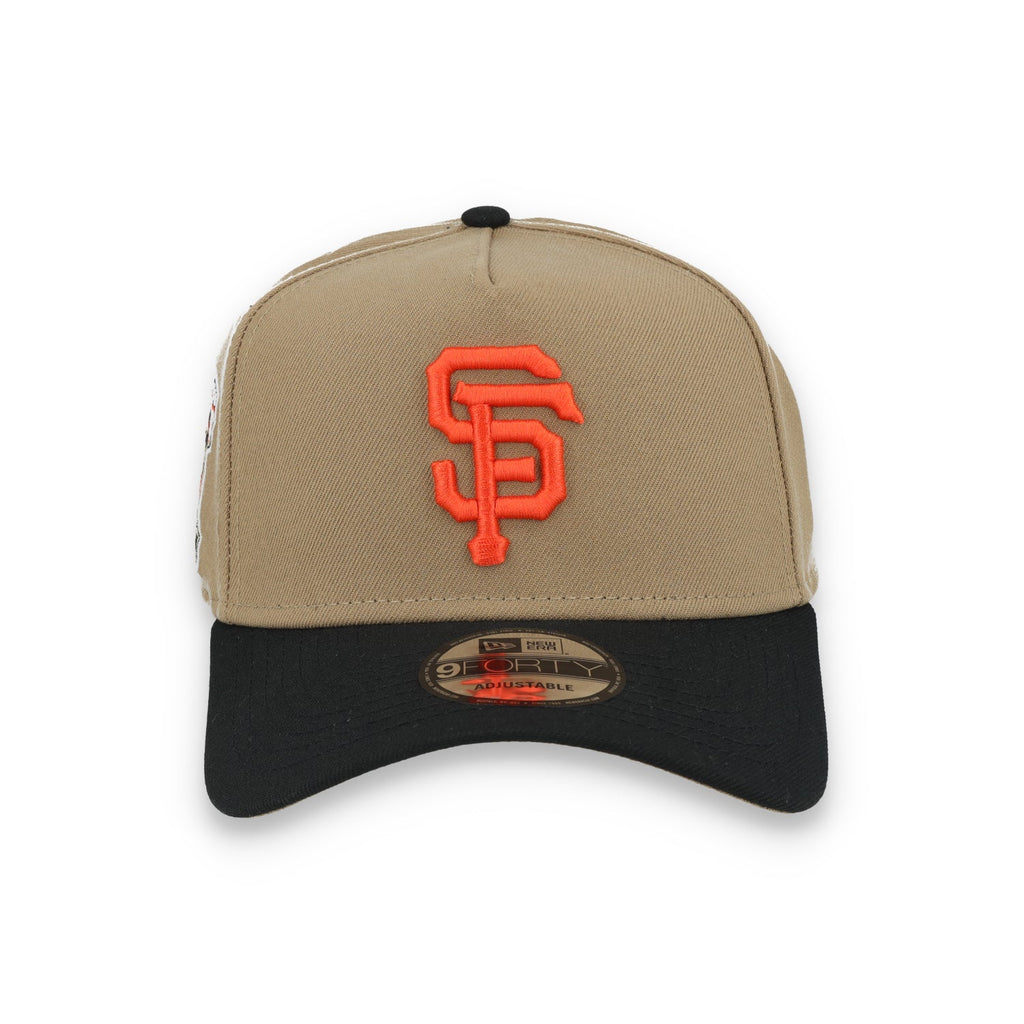 New Era San Francisco Giant 50th Anniversary Side Patch A Frame 9FORTY Adjustable Hat-Khaki product image 2, provided for
