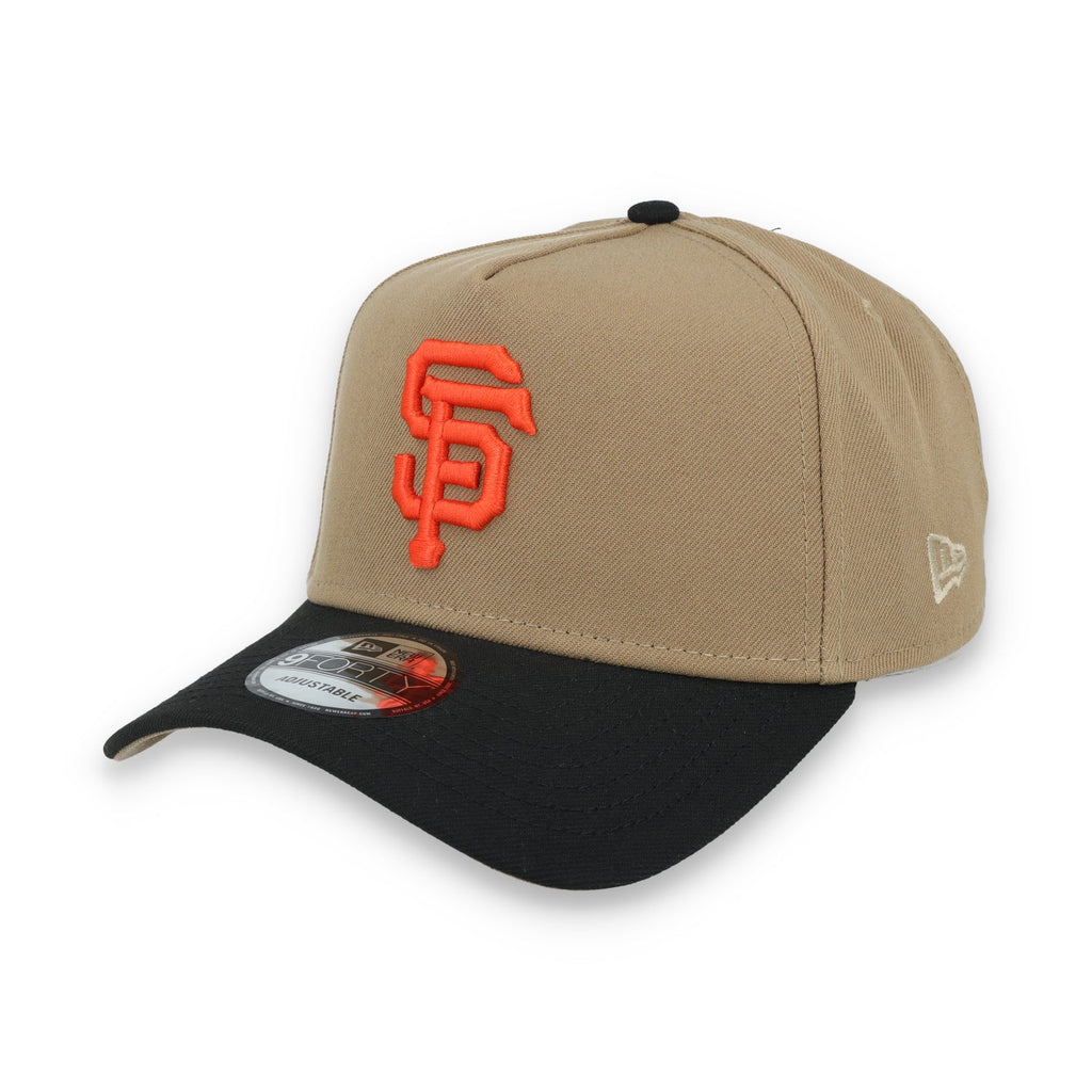 New Era San Francisco Giant 50th Anniversary Side Patch A Frame 9FORTY Adjustable Hat-Khaki product image 3, provided for