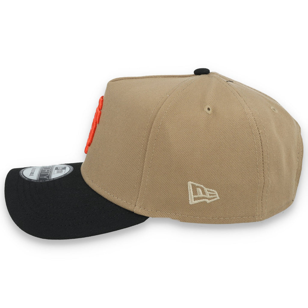 New Era San Francisco Giant 50th Anniversary Side Patch A Frame 9FORTY Adjustable Hat-Khaki product image 4, provided for