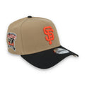 New Era San Francisco Giant 50th Anniversary Side Patch A Frame 9FORTY Adjustable Hat-Khaki product image 1, provided for