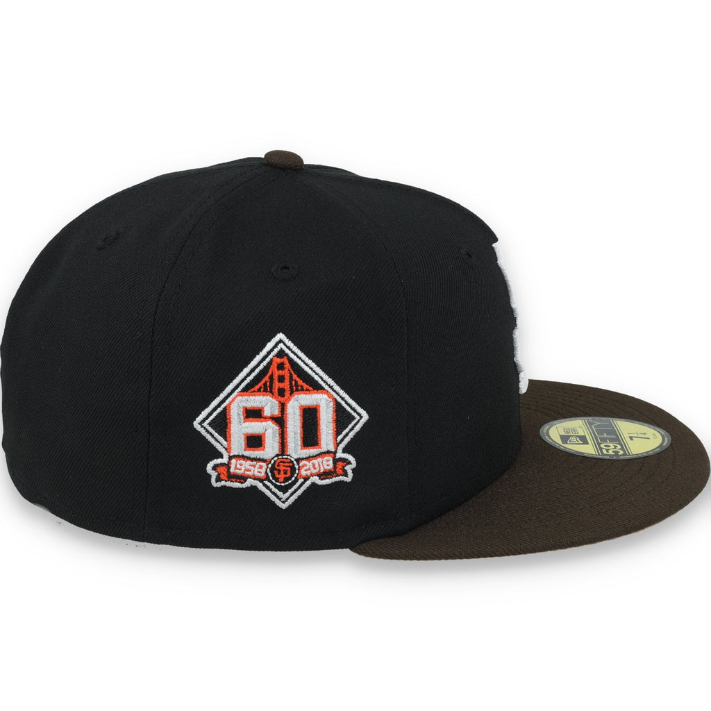 New Era San Francisco Giants 60th Anniversary Side Patch 59IFTY Fitted hat-Black/Brown product image 5, provided for visual