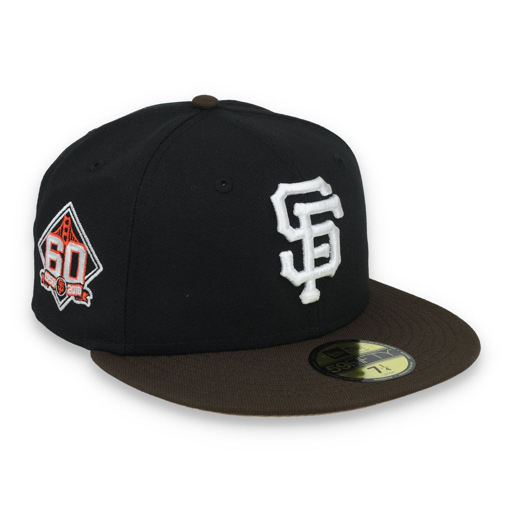 New Era San Francisco Giants 60th Anniversary Side Patch 59IFTY Fitted hat-Black/Brown product image 1, provided for visual