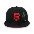 New Era San Francisco Giants Palm Tree 59FIFTY Fitted Hat-Black product image 1, provided for visual reference and product