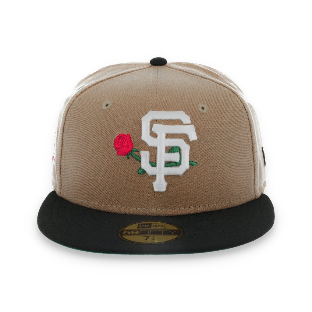 New Era San Francisco Giants Rose 1989 Battle Of The Bay Side patch 59FIFTY Fitted Hat-Khaki product image 2, provided for