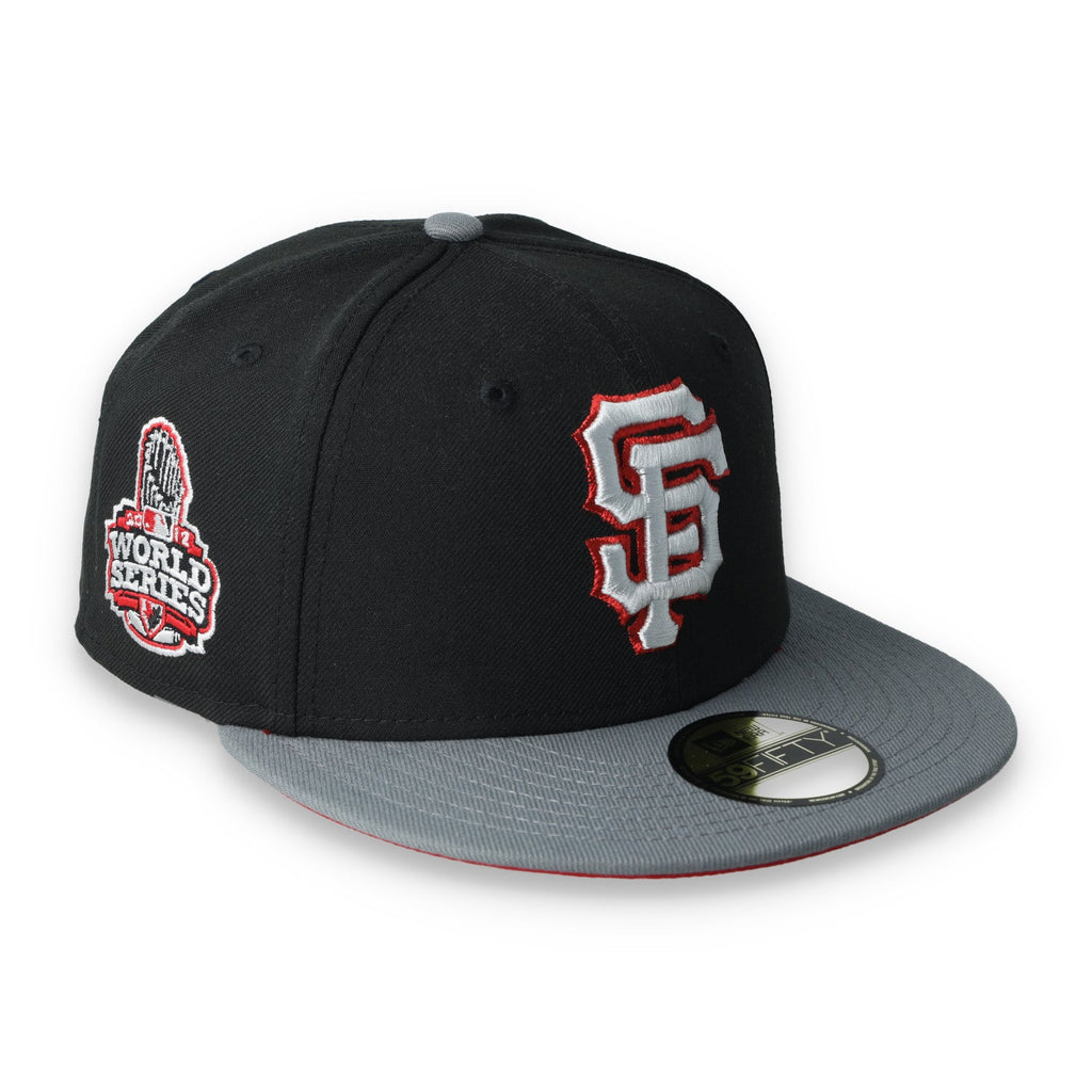 New Era San Francisco Giants 2012 World Series Side Patch Metallic 59FIFTY Fitted Hat- Black/Grey/Red product image 1,