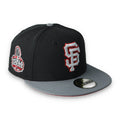New Era San Francisco Giants 2012 World Series Side Patch Metallic 59FIFTY Fitted Hat- Black/Grey/Red product image 1,