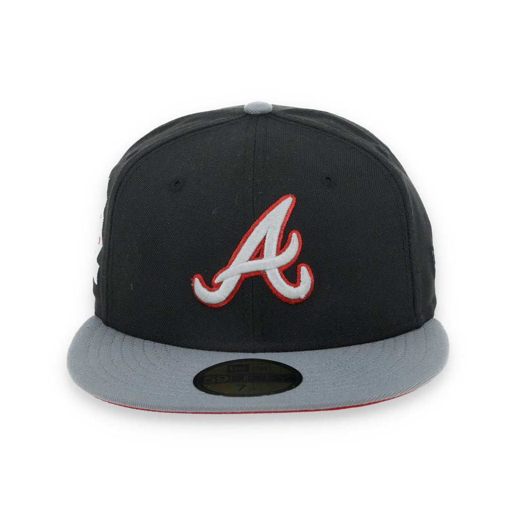New Era Atlanta Braves 150th Anniversary Series Side Patch Metallic 59FIFTY Fitted Hat- Black/Grey/Red product image 2,