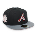 New Era Atlanta Braves 150th Anniversary Series Side Patch Metallic 59FIFTY Fitted Hat- Black/Grey/Red product image 1,