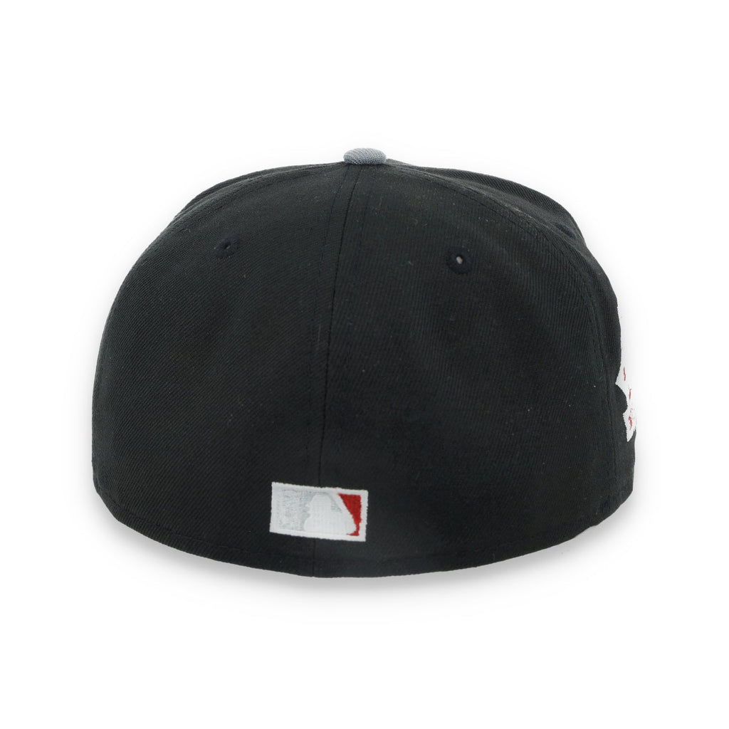 New Era Atlanta Braves 150th Anniversary Series Side Patch Metallic 59FIFTY Fitted Hat- Black/Grey/Red product image 4,