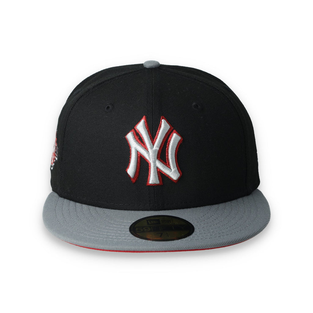 New Era New York Yankees 100th Anniversary Series Side Patch Metallic 59FIFTY Fitted Hat- Black/Grey/Red product image 2,