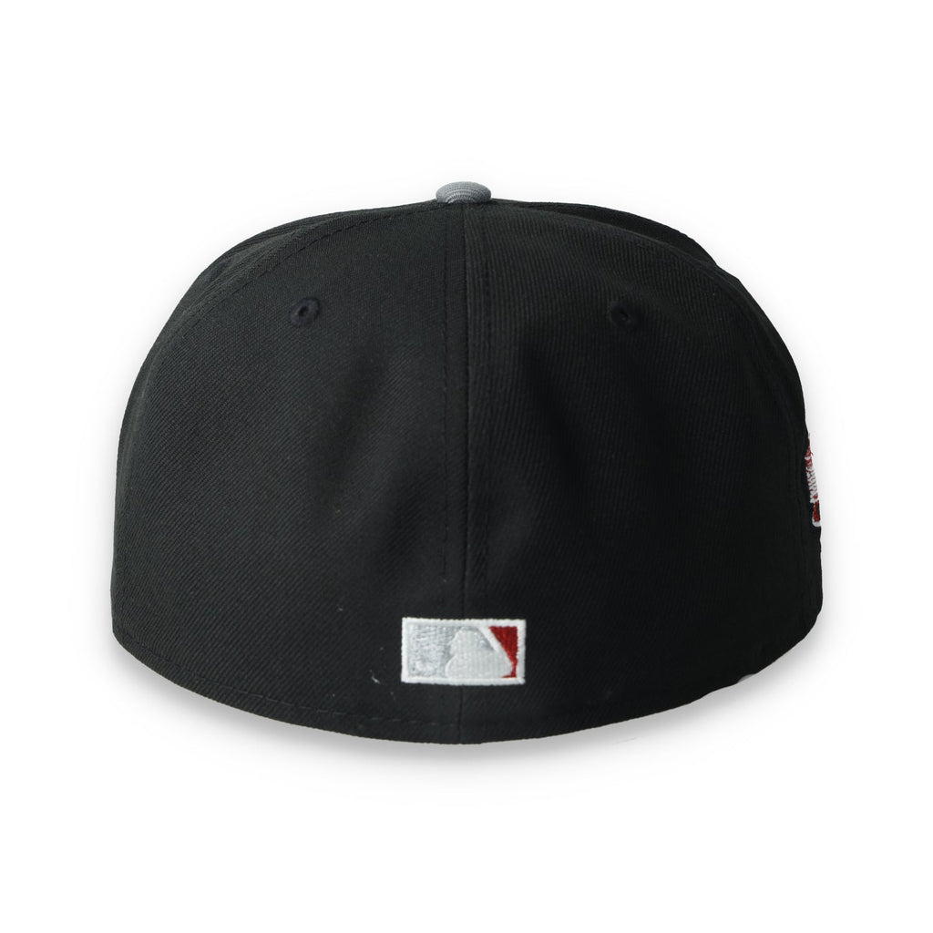 New Era New York Yankees 100th Anniversary Series Side Patch Metallic 59FIFTY Fitted Hat- Black/Grey/Red product image 5,