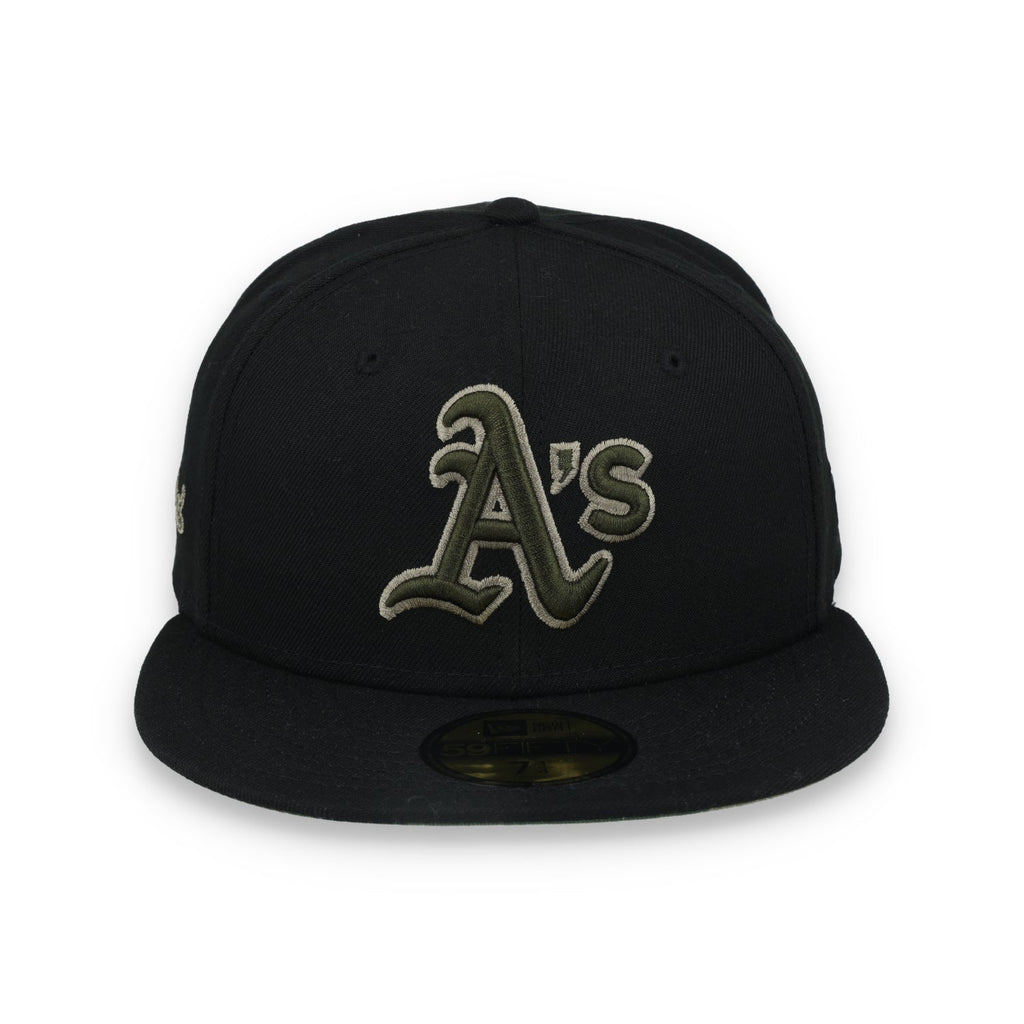 New Era Oakland Athletics Side Script 59FIFTY FITTED HAT-BLK WOOD product image 2, provided for visual reference and product