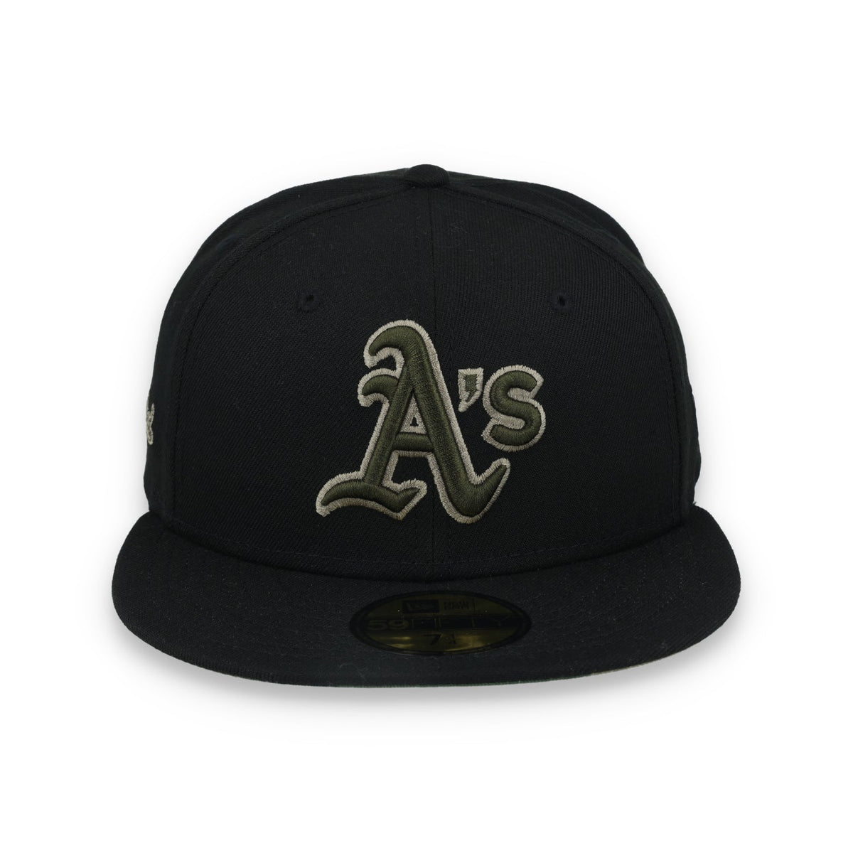 New Era Oakland Athletics Side Script 59FIFTY FITTED HAT-BLK WOOD product image 2, provided for visual reference and product